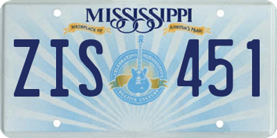 MS license plate ZIS451