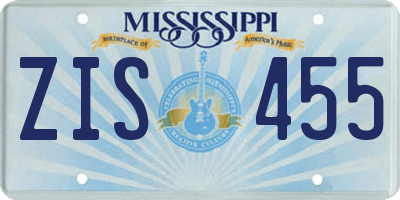 MS license plate ZIS455