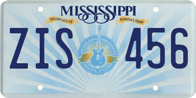 MS license plate ZIS456