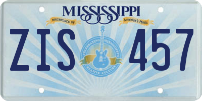 MS license plate ZIS457