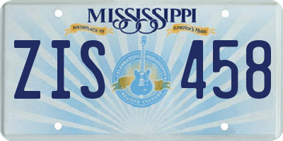 MS license plate ZIS458