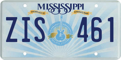MS license plate ZIS461