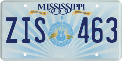MS license plate ZIS463