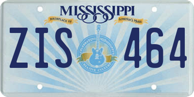 MS license plate ZIS464