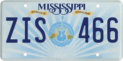 MS license plate ZIS466