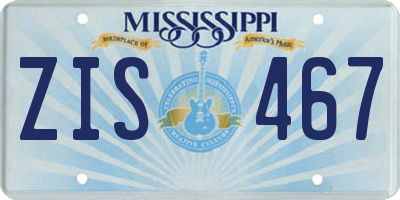 MS license plate ZIS467
