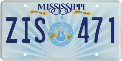MS license plate ZIS471