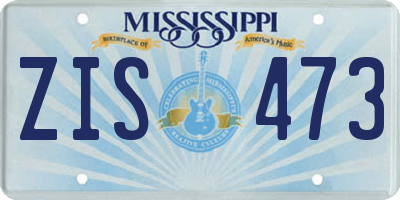 MS license plate ZIS473