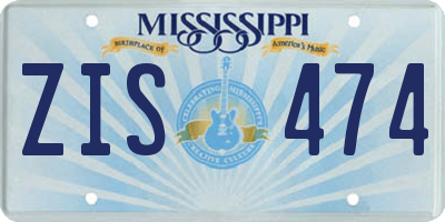 MS license plate ZIS474