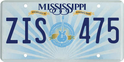 MS license plate ZIS475
