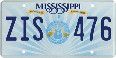 MS license plate ZIS476
