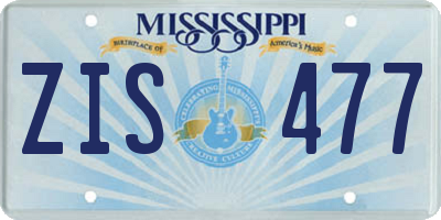 MS license plate ZIS477