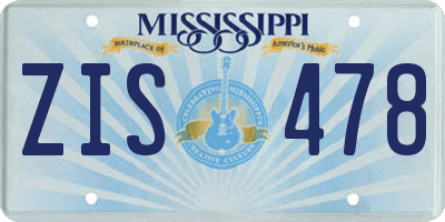 MS license plate ZIS478