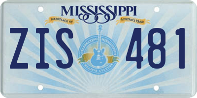 MS license plate ZIS481