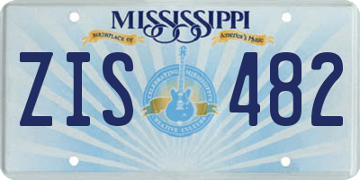 MS license plate ZIS482