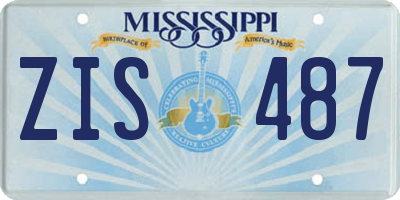 MS license plate ZIS487