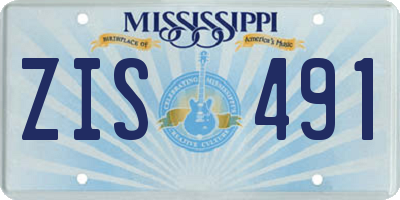MS license plate ZIS491
