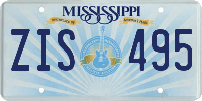 MS license plate ZIS495
