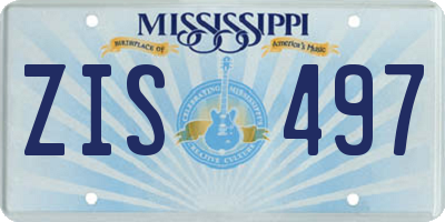 MS license plate ZIS497