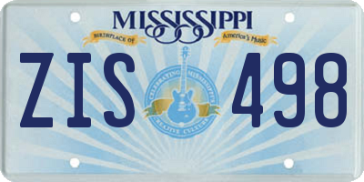 MS license plate ZIS498