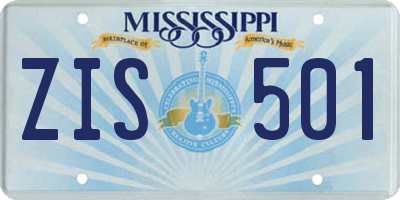 MS license plate ZIS501