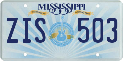 MS license plate ZIS503