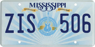 MS license plate ZIS506