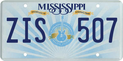 MS license plate ZIS507