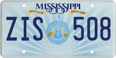 MS license plate ZIS508