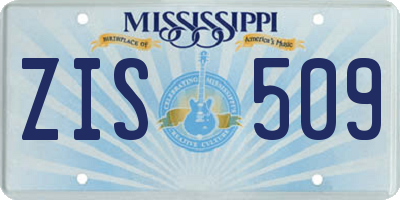 MS license plate ZIS509