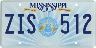 MS license plate ZIS512