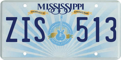 MS license plate ZIS513