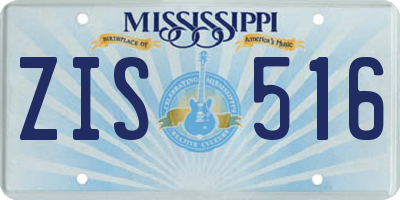 MS license plate ZIS516