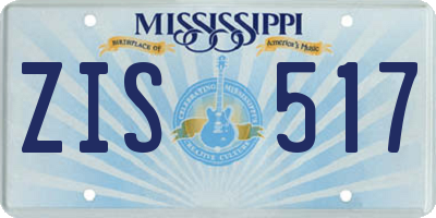 MS license plate ZIS517