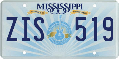 MS license plate ZIS519