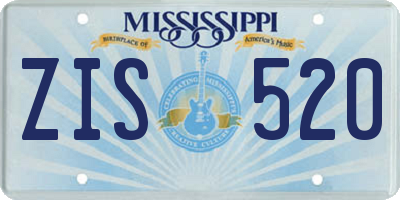 MS license plate ZIS520