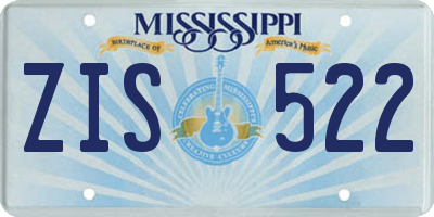 MS license plate ZIS522