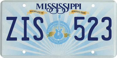 MS license plate ZIS523