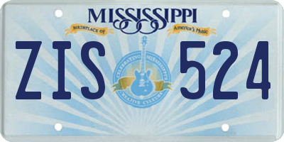 MS license plate ZIS524