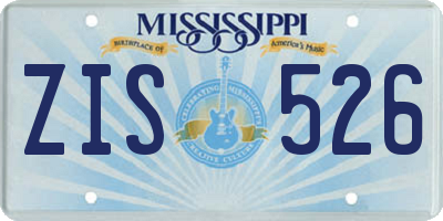 MS license plate ZIS526