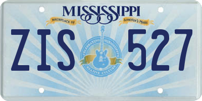 MS license plate ZIS527