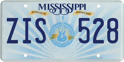 MS license plate ZIS528