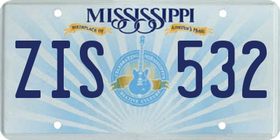 MS license plate ZIS532