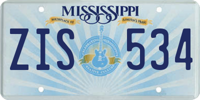 MS license plate ZIS534