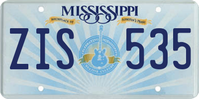 MS license plate ZIS535