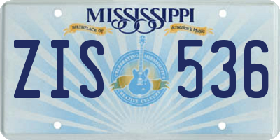 MS license plate ZIS536
