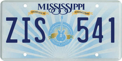 MS license plate ZIS541