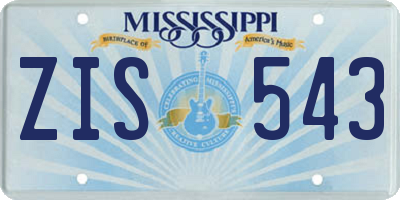 MS license plate ZIS543