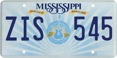 MS license plate ZIS545