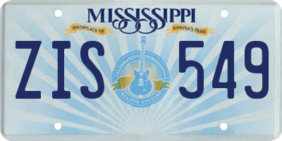 MS license plate ZIS549